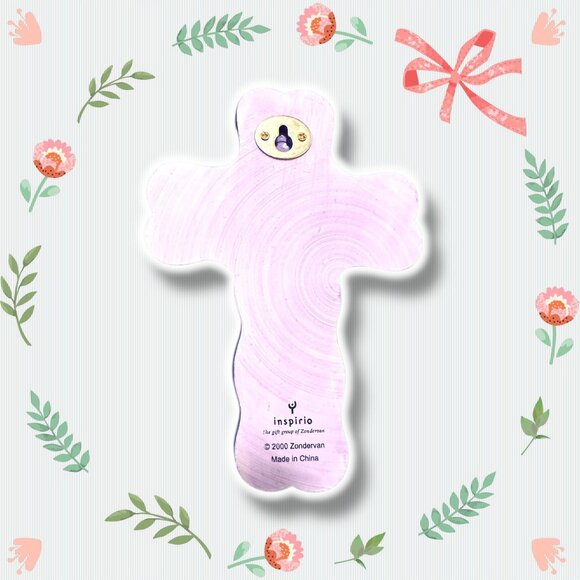 Inspirio Ceramic Cross With Lamb & "Little Ones To Him Belong" Design - Picture 3 of 7